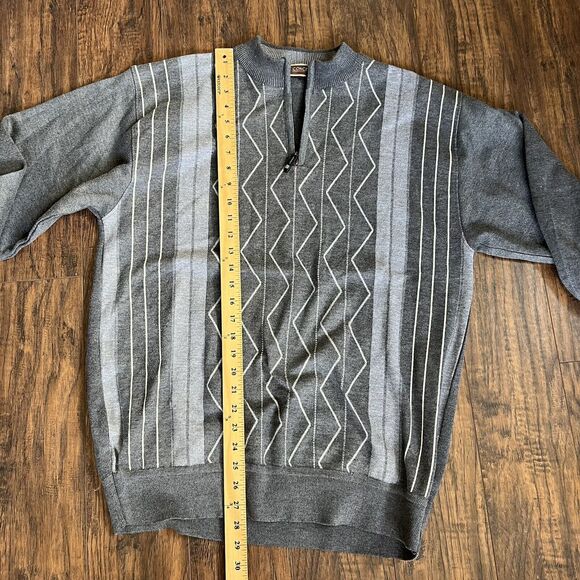 Grandpa Core Sweater Men’s Large Concept Sports Gray‎ 1/4 Zip Geometric - Picture 5 of 7